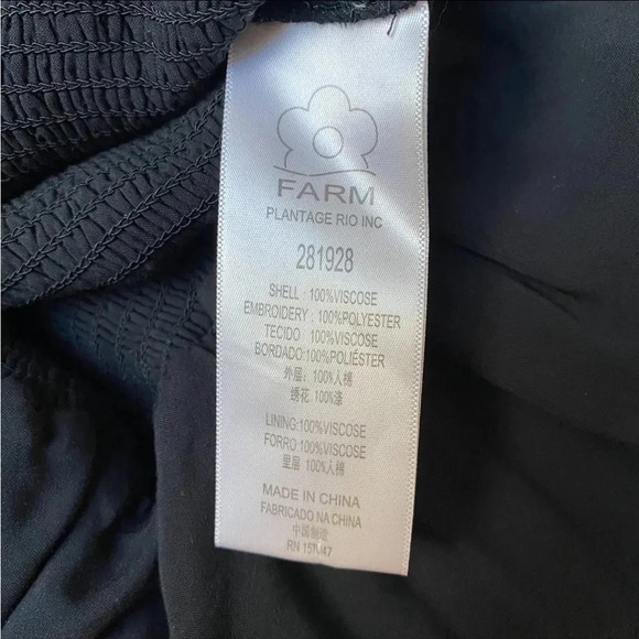 FARM Rio Delicate Forest Smocked Mini Dress Small Floral Embroidered Boho Chic - Picture 15 of 16